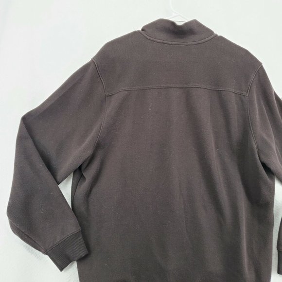Perry Ellis Sweater Men's Long Sleeve 1/4 Zip Mock Neck Pullover Brown XL - Picture 10 of 12